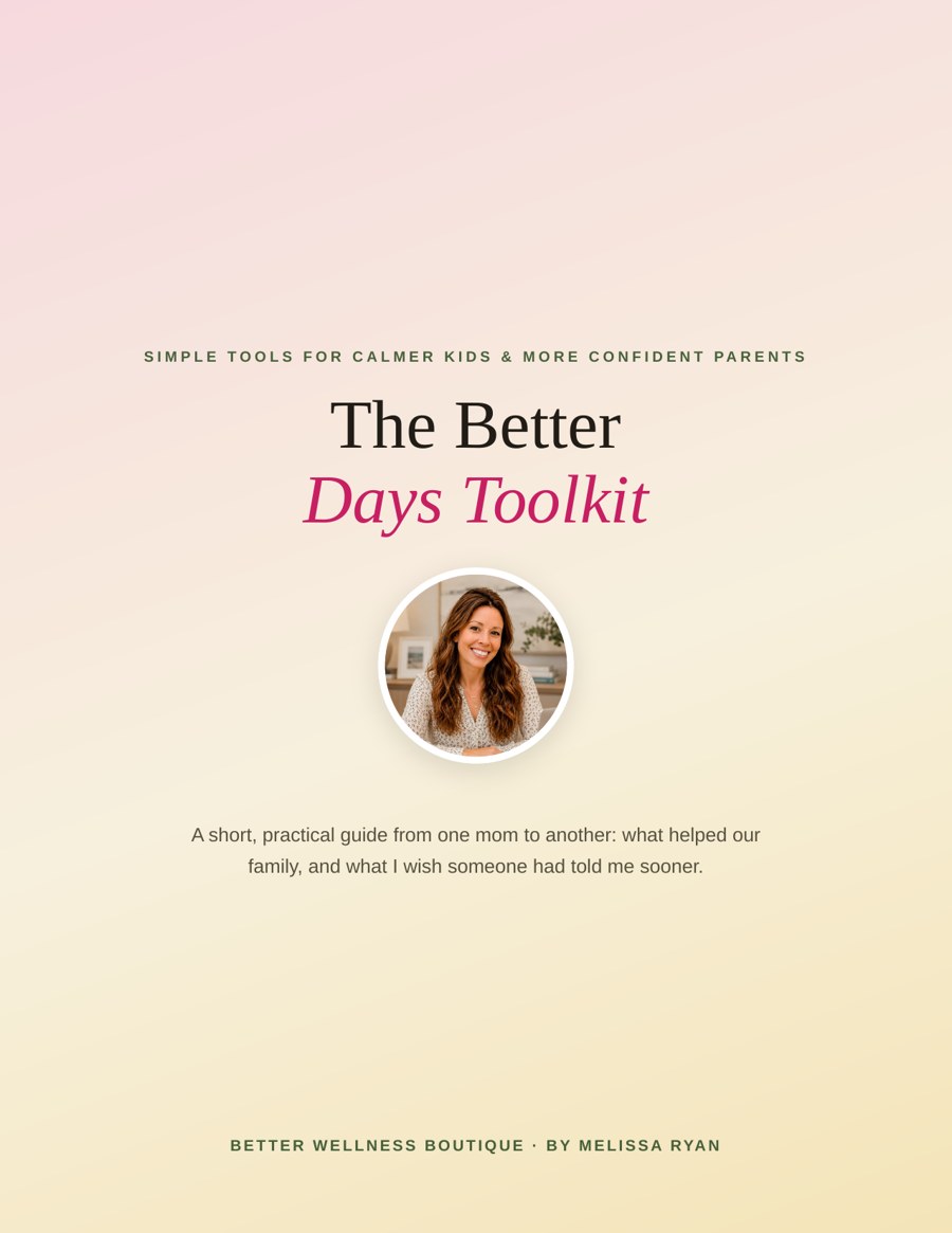 The Better Days Toolkit cover page