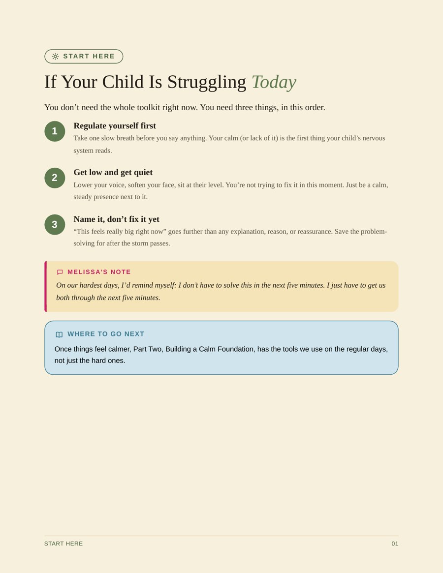 Start Here page from The Better Days Toolkit